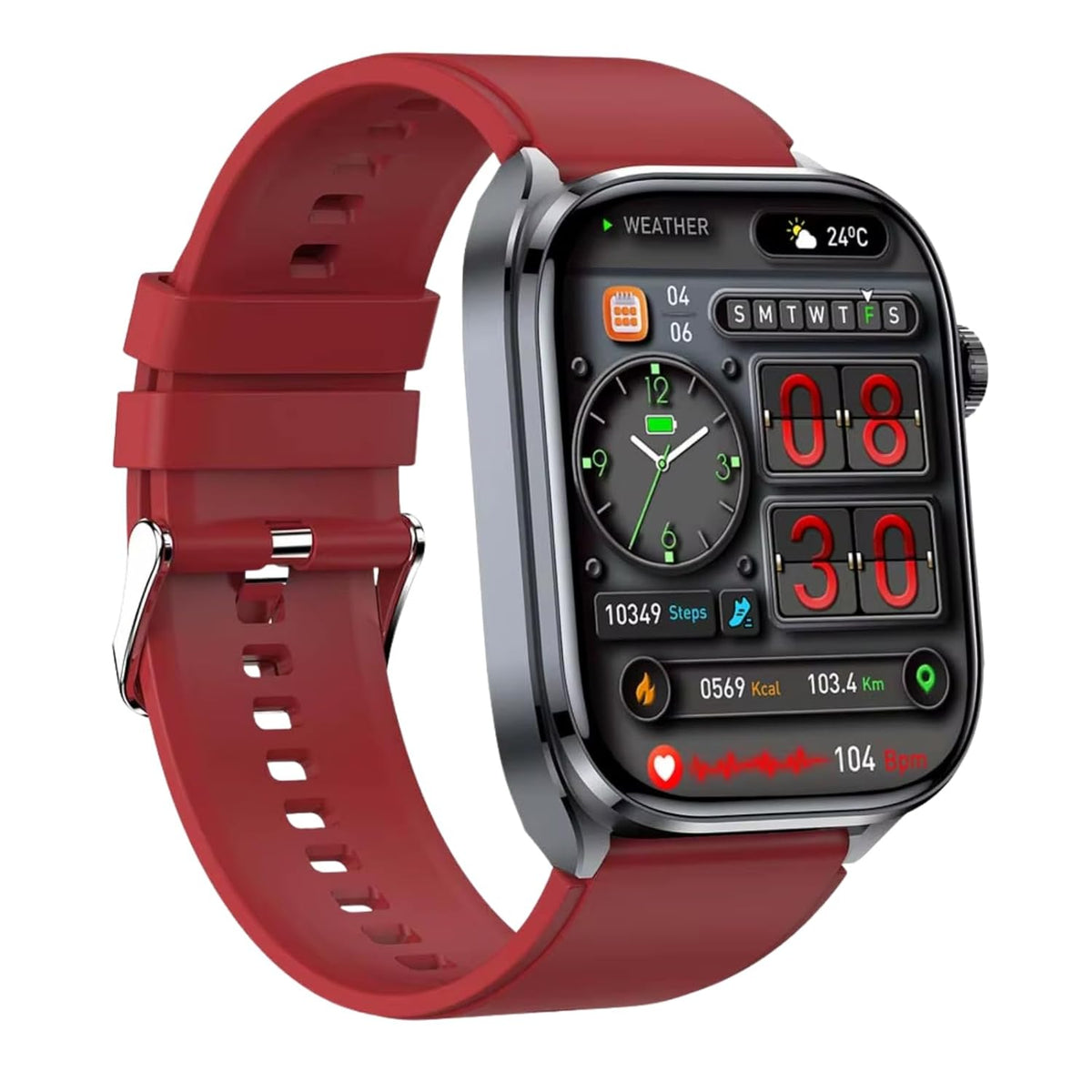 CALMORA 2025 Smart Watch with Bluetooth Calling & ECG HRV Tracking | SpO2 Heart Rate Fitness Tracker, Sleep Monitor, Sports Modes Waterproof Smartwatch for Android iPhone