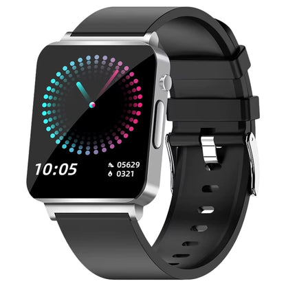 CALMORA Smart Watch with Blood Glucose Monitor, PPG ECG Health Tracking, Heart Rate SpO2 Monitor, 1.3-inch Touch Display, Black Silicon Band, Waterproof Fitness Tracker for Men Women