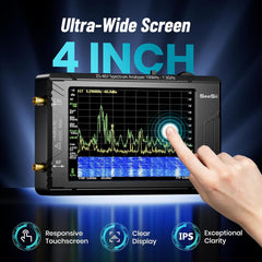Calmora HW V0.5.4 TinySA Ultra+ZS407 Spectrum Analyzer, 4-inch 100kHz-7.3GHz Frequency Analyzer 2-in-1 Signal Generator 100kHz to 900MHz MF/HF/VHF UHF Input 5000mAh Battery 32GB SD Card