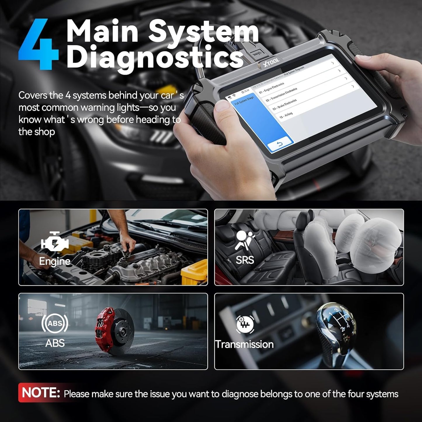 CALMORA XTOOL D5S OBD2 Scanner Code Reader 2024 for Cars and Trucks with 15 Reset Functions, Crank Sensor Relearn, FCA AutoAuth, CAN FD for GM, ABS Engine SRS Transmission Tool