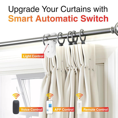 Calmora Automatic Smart Curtain Opener Closer- Bluetooth Remote Control Electronic Auto Curtain Mover Gadget With App Timer- High Performance Electric Curtain Robot Motor Work With Alexa Google
