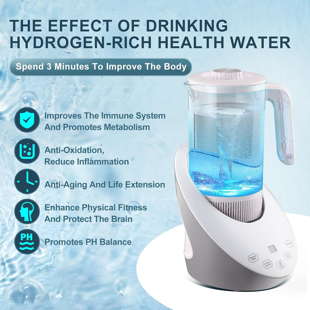 Hydrogen Water Ionizer Machine - Rich Water Health Pitcher
