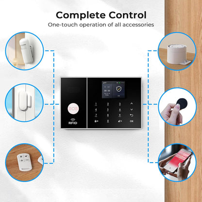 CALMORA Alarm System for Home Security, Alarm System with Camera WiFi+GSM/4G Home Burglar Security Detector Sensor Kit Remote Control, NO Monthly Fees for Home Security and Kids Safety