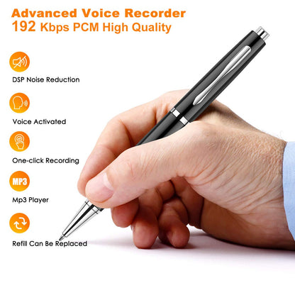 Calmora Digital Voice Recorder 16GB Voice Activated Recorder for Lectures Interviews Meeting Students Classes, Mini Audio Recording Device Portable USB MP3 Playback