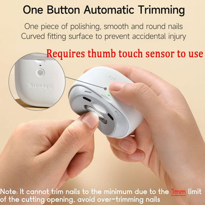 CALMORA Electric Automatic Nail Clipper Light & 2 Speeds, Fingernail Cutter and File 2 in 1 Design, Nail Scraps Storage, USB Rechargeable Safety Fingernail Trimmer Baby, Kids, Seniors and Adult