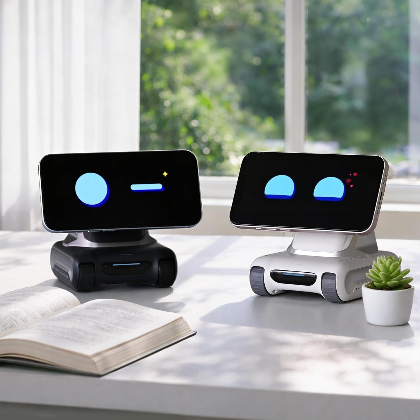 LOOI Robot-Starlight White-AI Desktop Companion, ChatGPT & Gemini Voice Interaction, Visual Understanding, Personality & Memory, 10W Wireless Charging, Tech & Gadget Gift, Electronic pets