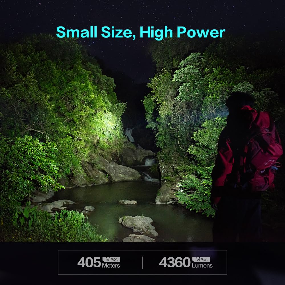 Calmora LOOP GEAR SK05 Pro Flat LED Flashlight with 8000mAh Power Bank, Sidelight Flashlight Combines Floodlight and Spotlight, 4360 High Lumens, Rechargeable, Magnetic Tail, IP68 Perfect for Camping, Outdoor