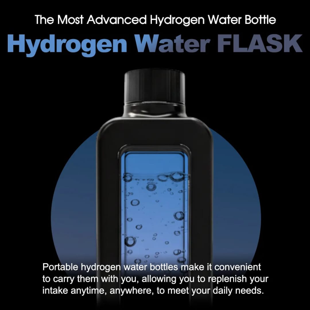 Calmora Hydrogen Water Bottle Active Smart Hydration Solution with Water Intake Tracking & LCD Touch Screen - Compact & Convenient - Transparent Hydrogen Flask - 12 oz