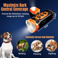 Ultrasonic Dog Repellent Device - 50ft Range, Rechargeable