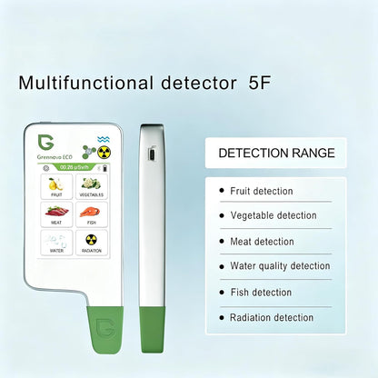 6 in 1 Greentest ECO 5F Food Nitrate Tester, High Accuracy Radiation Detector Geiger Counter Water Quality Meter TDS Hardness PPM Analyzer Dosimeter for Vegetable, Fruit, Meat, Fish, Water