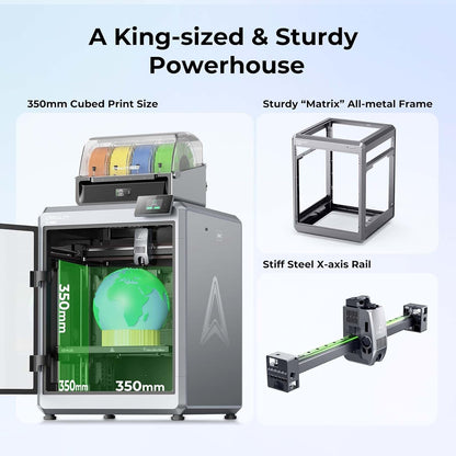 K2 Plus Combo 3D Printer, Multi Color Printing with New CFS, Max 600mm/s Printing Speed, Full-auto Leveling, Next-Gen Direct Drive Extruder, Dual Al Camera, Build Volume 350 * 350 * 350mm