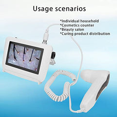CALMORA Skin Hair Analyser,5 in 50X/200xLens LCD Digital Microscope Rechargeable Portable Scalp Detector Scanner Professional Scalp Hair Follicle Oil Magnifying Detector Skin Pigm