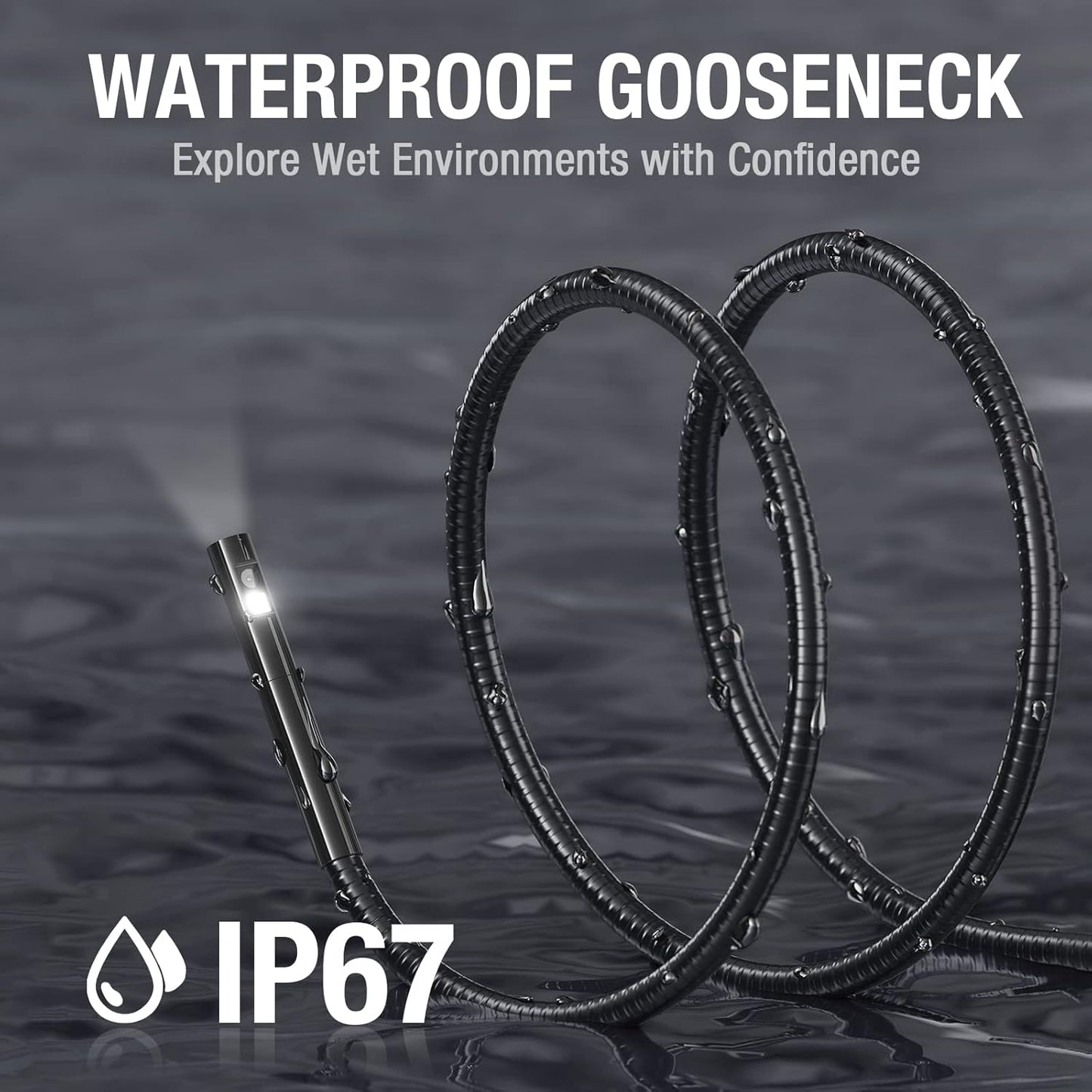 Calmora Teslong NTS300 Endoscope, Dual Lens Inspection Camera 8mm/0.31inch Waterproof Probe Cable 16.5Ft