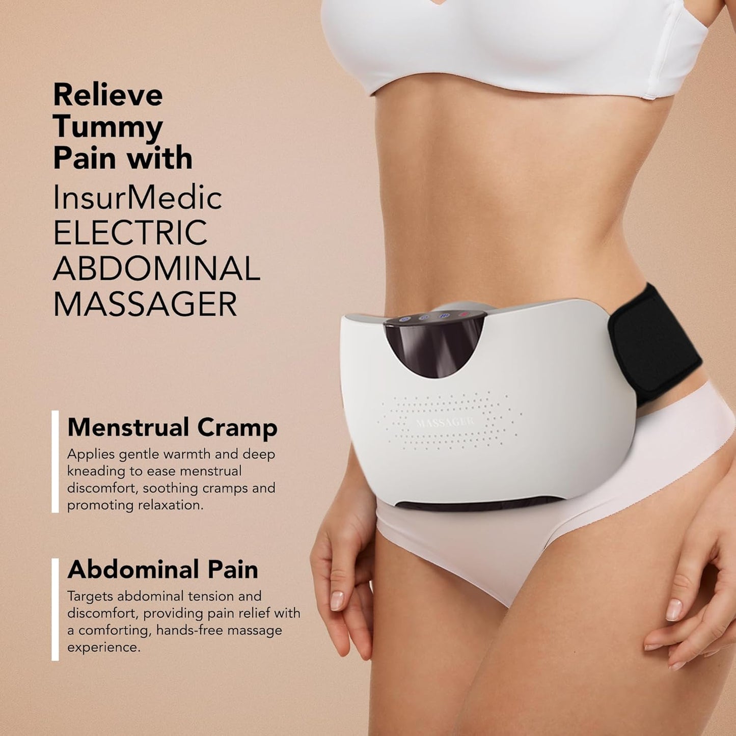 CALMORA Electric Abdominal Massager, Stomach Massager for Digestion, Belly Cellulite Massage for Flattening Belly, Relieves Discomfort Caused by Bloating, Constipation, Stomach Pain