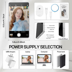 Calmora 4K 60FPS Phone Vlog Selfie Monitor Screen, Back Camera Monitor with Bluetooth Remote, Compatible with iPhone Android, 1800mAh for Selfie Vlog No Delay Live Stream