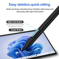 CALMORA Slim Pen 2 for Microsoft Surface with 4096 Pressure, Eraser & Right-Click, Palm Rejection,Graphite Nib,for Surface Pro 12/11/10/9/8/7/6/5/4/X,Surface Go 4/3/2,Book 3/2/1,Laptop1-6,Surface Studio 2+/2