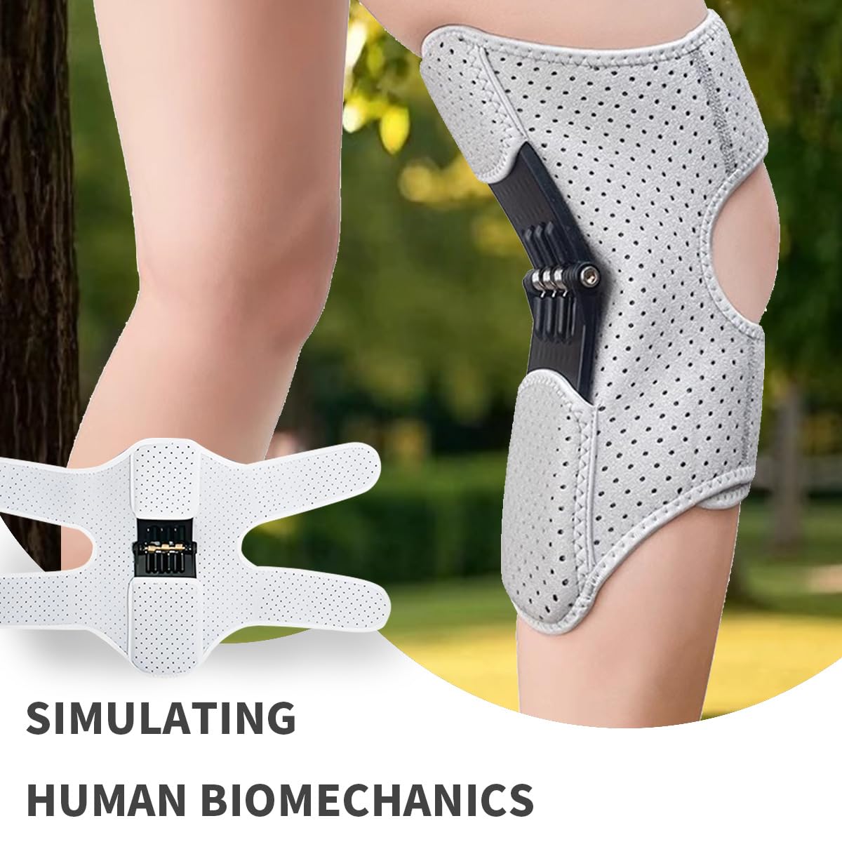 Calmora Knee Support Booster Brace, Spring-Powered Joint Support for Climbing Stairs, Squatting Assistance for Elderly