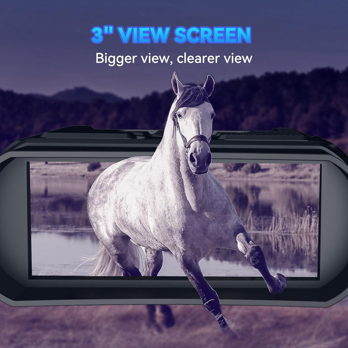 CALMORA Night Vision Goggles Night Vision Binoculars with 5000mAh Rechargeable Battery, 32GB Card, 3" Screen for Camping Hunting & Security