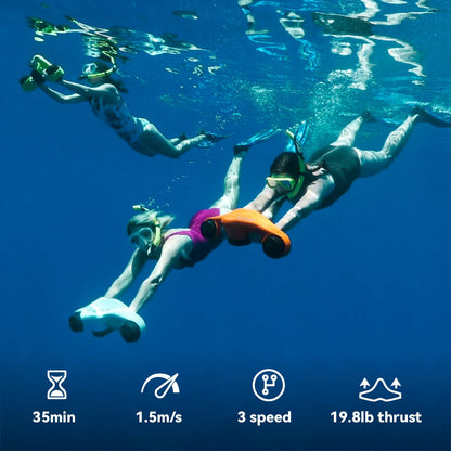 CALMORA Underwater Scooter, Sea Scooter Dual Motors with Action Camera Mount for Kids/Adults, Water Scooter 40M Waterproof for Scuba Diving Snorkeling Pool Sea Adventures
