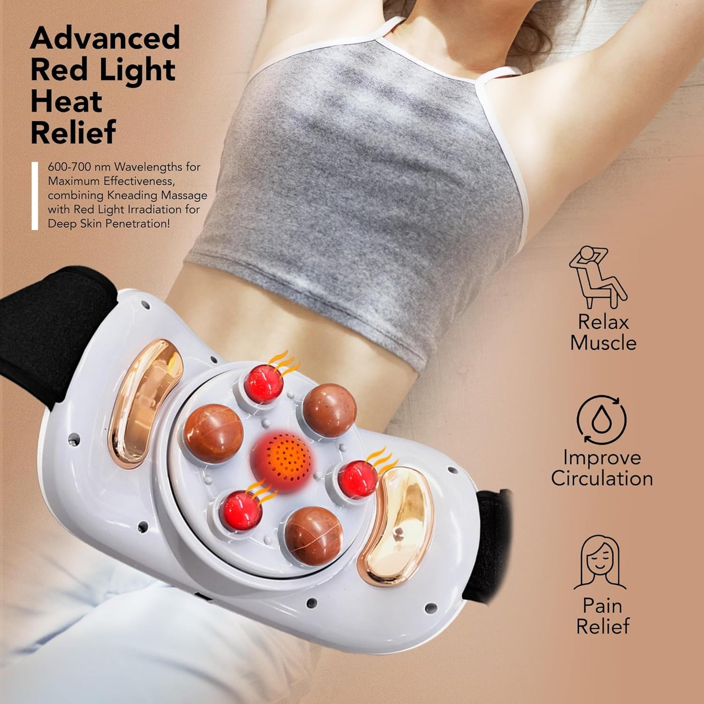 CALMORA Electric Abdominal Massager, Stomach Massager for Digestion, Belly Cellulite Massage for Flattening Belly, Relieves Discomfort Caused by Bloating, Constipation, Stomach Pain