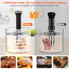 CALMORA Sous Vide Machine WIFI, Sous Vide Cooker 1100W Cooking Machine with LED Stainless Steel Precision Cooker Immersion Circulator