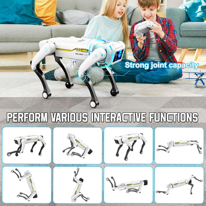 CALMORA Robot Dog, AI Smart Pet, Will Dance and Kungfu, with APP/Remote Control, Support Action Programming, Ideal Gift for 4-8 Kids