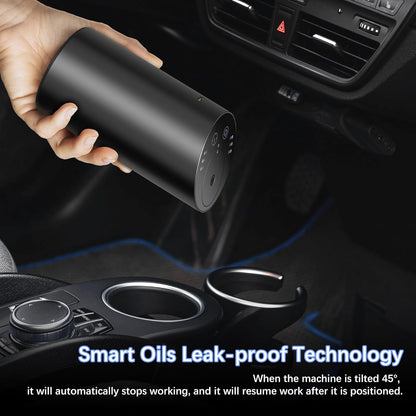 Calmora Waterless Car Diffuser, Waterless Diffusers for Essential Oils with Smart Cold Mist & No Leakage, Cordless Aromatherapy Nebulizing Diffuser with Timing & 3 Mist Levels for Car, Room, Office