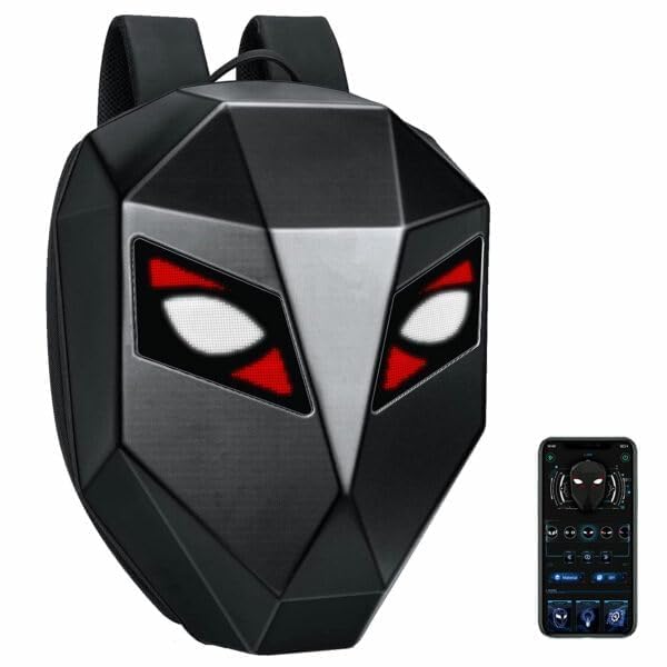 Calmora LED Backpack HELMET Bag Motorcycle Riding Backpack, Hard Shell Travel Bag LED Motorbike Luggage Bags High-Capacity Helmet