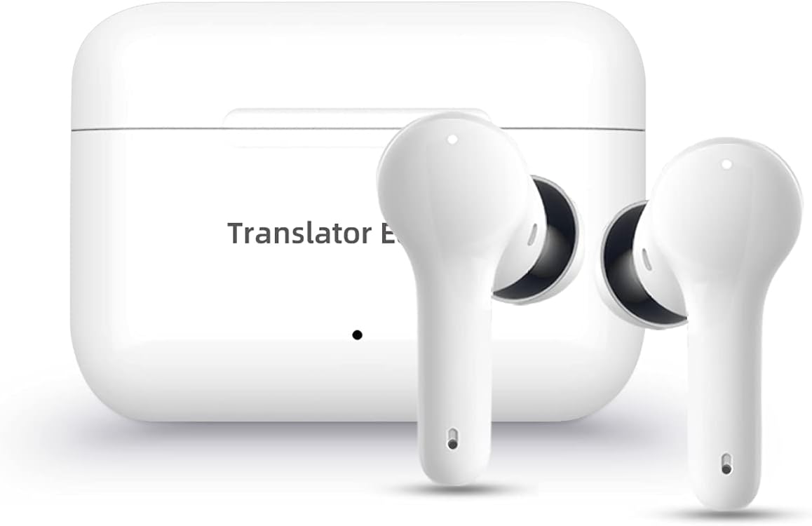 Language Translator Earbuds Language Translator Device Updated Chip 144 Languages and Acccents 0.5s Rapid Translation Music Calling and Translation (with Offline Package)