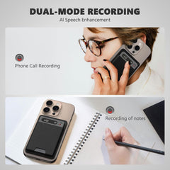 Calmora AI Voice Recorder – 64GB, 112 Languages, Auto Transcribe (Black)
