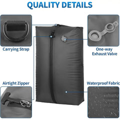 CALMORA Vacuum Kit Reusable Air Seal Compression Bags with Wireless Vacuum Pump Suitcases Backpack Space Saver Airline Travel Airback Vacpack (2-Pack, Medium (Vacuum Pump Included)