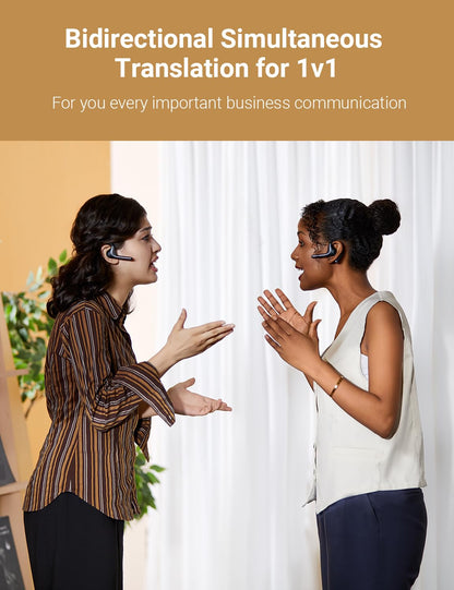 CALMORA Timekettle W4 Pro AI Interpreter Earbuds,Bidirection Simultaneous Translation, Translator Device Supporting 40 Languages,Tanslator Earbuds for Video and Phone Calls, Compatible with iOS and Android