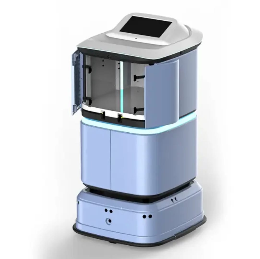 Smart Hotel Delivery Robot High Precision Navigation System Elevator Access App-Controlled Auto Charge 40kg Payload (Delivery in 45 Days)