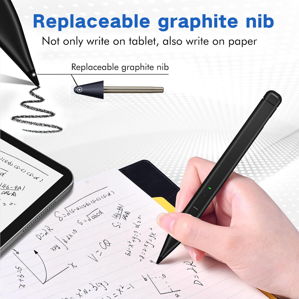 CALMORA Slim Pen 2 for Microsoft Surface with 4096 Pressure, Eraser & Right-Click, Palm Rejection,Graphite Nib,for Surface Pro 12/11/10/9/8/7/6/5/4/X,Surface Go 4/3/2,Book 3/2/1,Laptop1-6,Surface Studio 2+/2