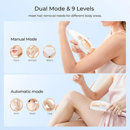 CALMORA Laser Hair Removal, Laser IPL Hair Removal For Woman & Men Permanent, Hair Removal Device With 3.0 Ipl Red Light Wave, Home Laser Hair Removal Device For Legs Armpit Back Bikini Body Use