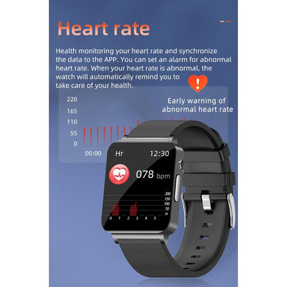 CALMORA Smart Watch with Blood Glucose Monitor, PPG ECG Health Tracking, Heart Rate SpO2 Monitor, 1.3-inch Touch Display, Black Silicon Band, Waterproof Fitness Tracker for Men Women
