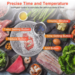 CALMORA Sous Vide Machine WIFI, Sous Vide Cooker 1100W Cooking Machine with LED Stainless Steel Precision Cooker Immersion Circulator