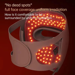 CALMORA Laser Therapy Face Mask, Red Light LED Facial Mask with 4 Wavelengths, Anti-Aging Skin Tightening, Wrinkle Reduction, Collagen Boost