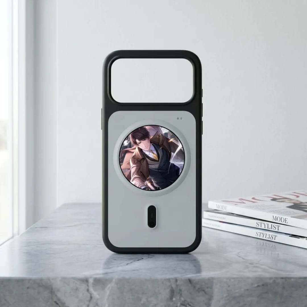 Smart Case with HD Screen Display compatible for iPhn 17 Pro Max | Voice Recording Compatible Case | Calls, Messages Alerts on Case Screen