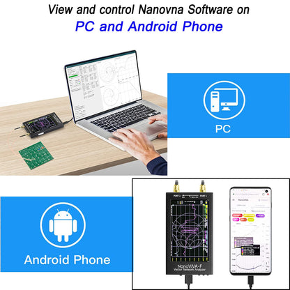 NanoVNA-F Vector Network Analyzer 10KHz -1.5GHz HF VHF UHF Antenna Analyzer 4.3in Touch LCD Measuring S Parameters, Voltage Standing Wave Ratio, Phase, Delay, Smith Chart with 5000mAh