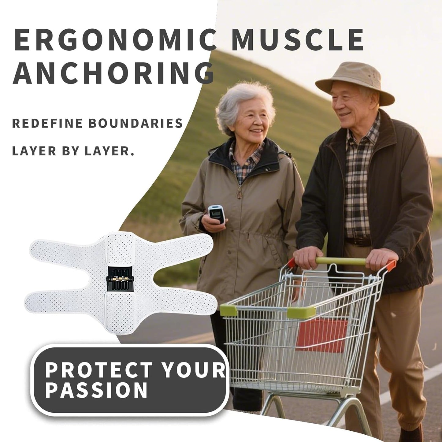 Calmora Knee Support Booster Brace, Spring-Powered Joint Support for Climbing Stairs, Squatting Assistance for Elderly