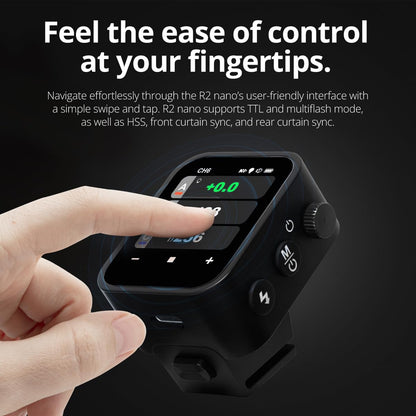Calmora R2 Nano Touchscreen TTL Wireless Flash Trigger for Olympus and Panasonic, Godox X3