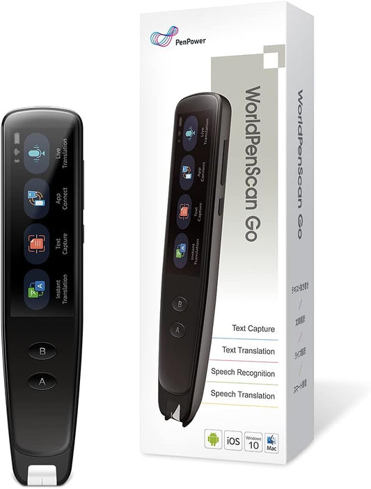 PenPower WorldPen Scan Go | OCR Reading Pen for Dyslexia | Pen Scanner | Language Translator | Text to Speech | Wireless Standalone | LCD Touchscreen | Wi-Fi Connection