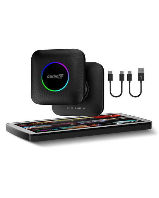 Carlinkit Ai Box Pro with Android 13.0, Transform Your Car into a Multimedia Hub with Qualcomm Octa-core 6125, 4+64GB Memory, and Built-in IPTV/Streaming Video and Bluetooth Gaming Controller