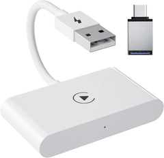 Wireless CarPlay Adapter for iPhone, Wireless Carplay Dongle Converts Factory Cars Wired Carplay to Wireless, Carplay Bluetooth Adapter, 5Ghz WiFi Auto-Connect Online Update, Support iOS 13+, White