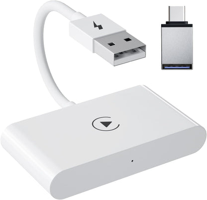 Wireless CarPlay Adapter for iPhone, Wireless Carplay Dongle Converts Factory Cars Wired Carplay to Wireless, Carplay Bluetooth Adapter, 5Ghz WiFi Auto-Connect Online Update, Support iOS 13+, White