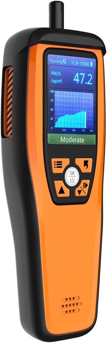 Temtop M2000 Air Quality Monitor for PM2.5 PM10 Particles CO2 HCHO Temperature Humidity settable Audio Alarm Recording Curve Easy Calibration Colorful Display