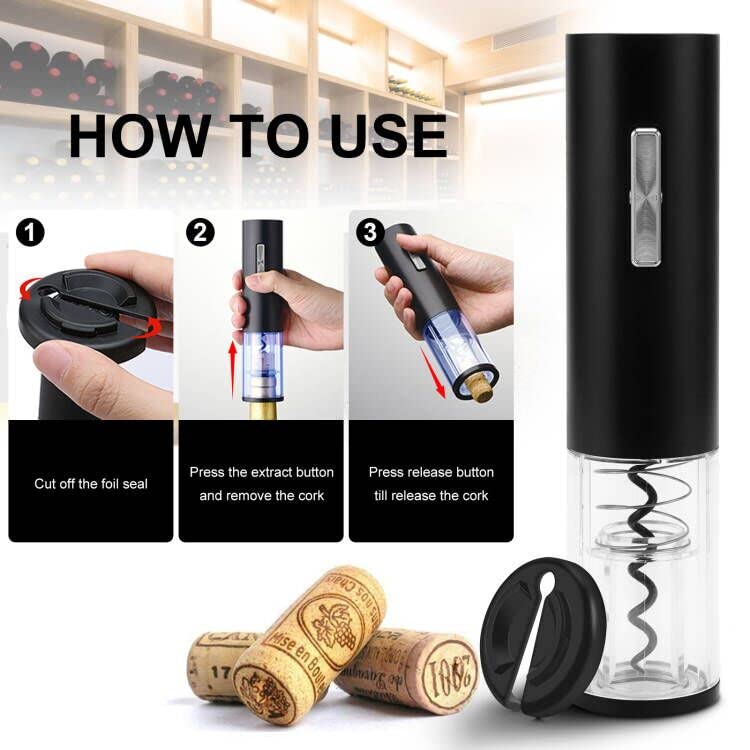 Electric Wine Opener, Type-C Charging Wine Corkscrew Bottle Opener With Foil Cutter, COKUNST Automatic Rechargeable Wine Openers With LED Light For Home Party Restaurant