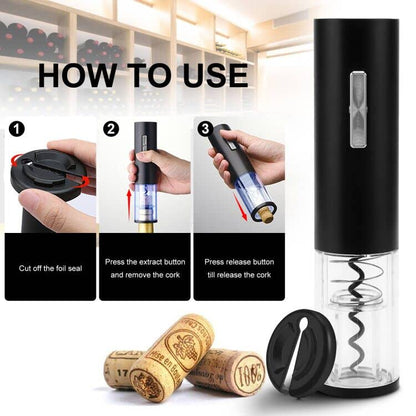 Electric Wine Opener, Type-C Charging Wine Corkscrew Bottle Opener With Foil Cutter, COKUNST Automatic Rechargeable Wine Openers With LED Light For Home Party Restaurant