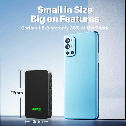 CARLINKIT 5.0 Wireless Adapter for CarPlay/Android Auto - Ultimate Performance: Unbeatable Stability, Low Latency, Siri/Google Assistant, Compatible with Wired CarPlay/Android Auto Vehicles